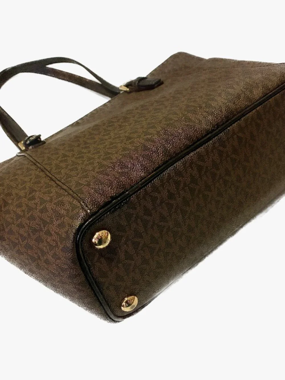 MICHAEL Michael Kors Voyager / Jet Set Signature Logo  Tote Bag - Brown/Gold